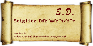 Stiglitz Dömötör névjegykártya